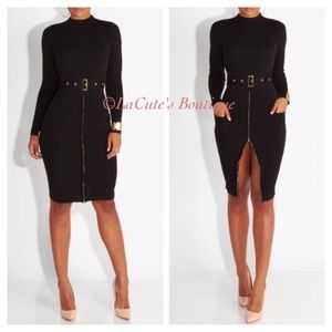 Black Dress w/ Gold Detail